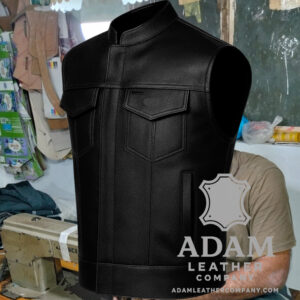 custom leather motorcycle vest